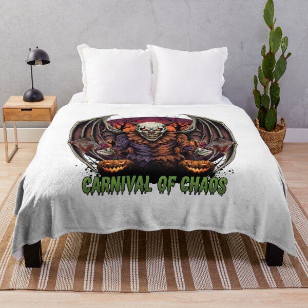 Item preview, CARNIVAL OF CHAOS Demonic Clown with Cleavers and Bat Wings Horror Graphic designed and sold by NewYorkColours.