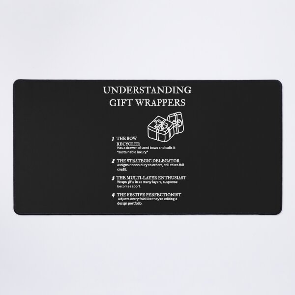 Item preview, Understanding Gift Wrappers – Relatable Christmas Wrapping Fun – Black designed and sold by PsyFlow35.
