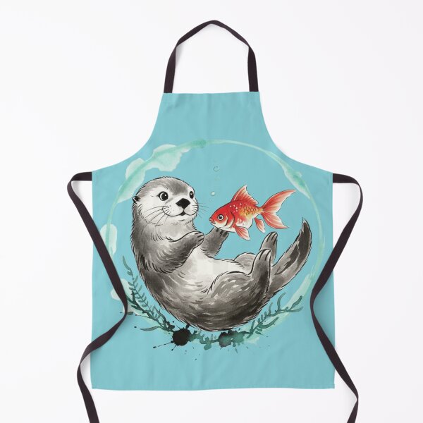 Item preview, Playful Otter & Fish | Traditional Chinese Ink Painting Art | Serene T-Shirt Design designed and sold by Amr Darwish Graphic designer.