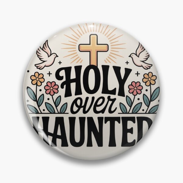 Artikelvorschau, Holy Over Haunted — Design Nr. 1 | Christliche Anti-Halloween-Kunst | Leuchtendes Kreuz und Tauben | Faith Over Fear Kollektion entworfen und verkauft von HeyokalivingPH.