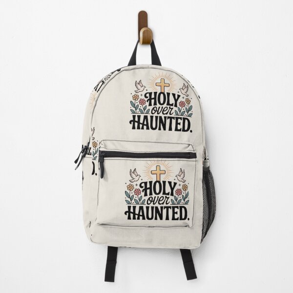 Item preview, Holy Over Haunted — Design #1 | Christian Anti-Halloween Art | Glowing Cross & Doves | Faith Over Fear Collection designed and sold by HeyokalivingPH.