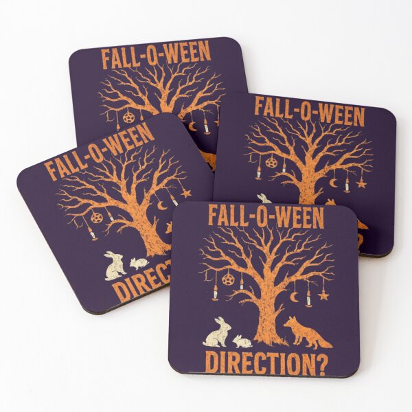 Item preview, FALL-O-WEEN Direction? Vintage Halloween Tree and Animals Design designed and sold by Syrupulse.