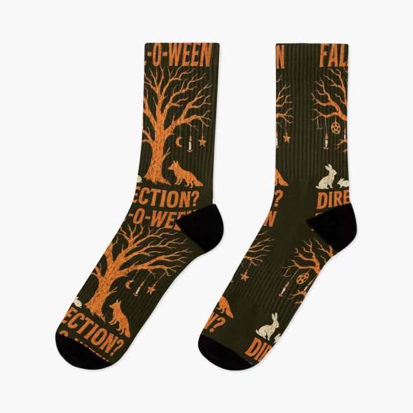 Item preview, FALL-O-WEEN Direction? Vintage Halloween Tree and Animals Design designed and sold by Syrupulse.