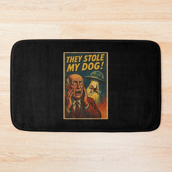 Item preview, Retro UFO Abduction Poster – They Stole My Dog! Funny Vintage Sci-Fi Art designed and sold by The Devil's Bargain.