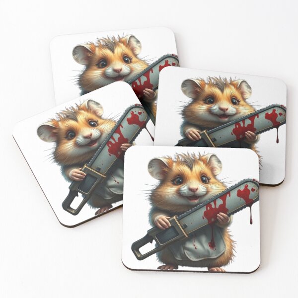 Item preview, Chainsaw Hamster – Adorable Halloween Terror designed and sold by ReineDingo.