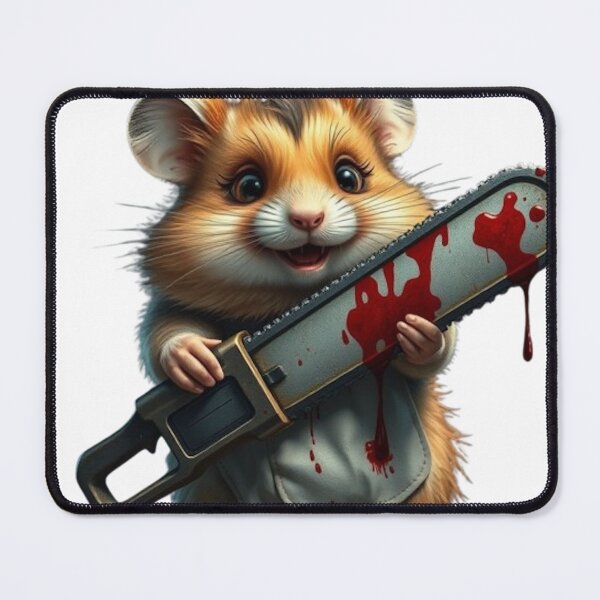 Item preview, Chainsaw Hamster – Adorable Halloween Terror designed and sold by ReineDingo.