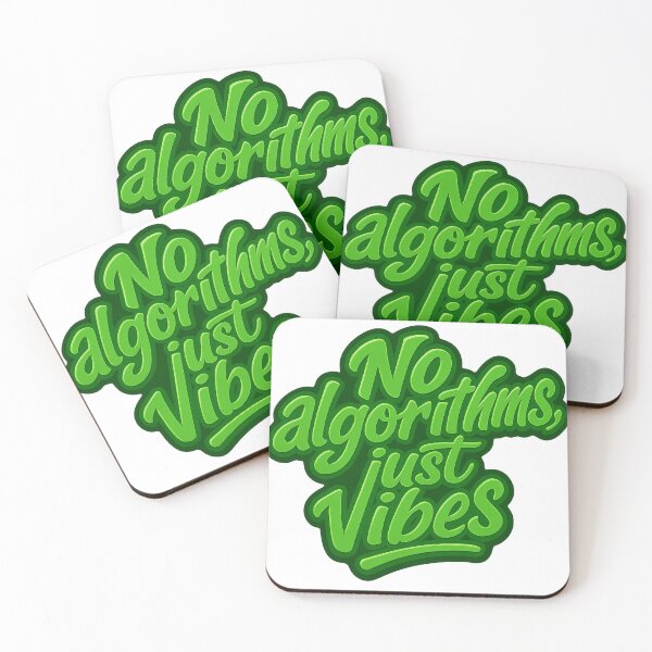 Item preview, No Algorithms Just Vibes – Neon Green 3D Hand Lettering Quote Design designed and sold by GREEN6437.
