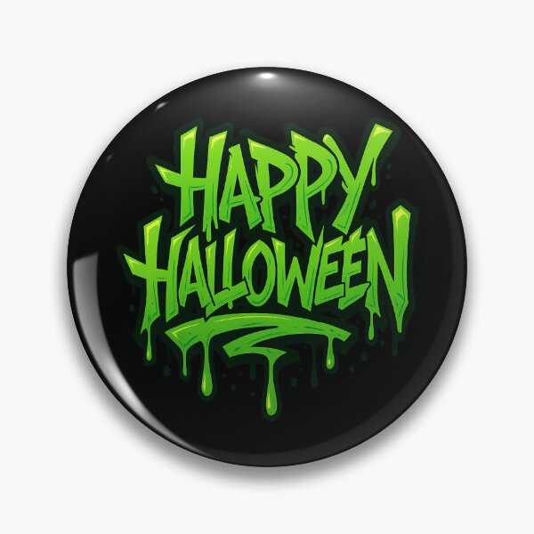 Item preview, Slime Green “Happy Halloween” Graffiti – Neon Drip Street Art designed and sold by BoldApparel.