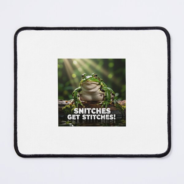 Item preview, Anti-ICE Frog Sticker – Snitches Get Stitches Protest Art designed and sold by WhimsyByPaul.redbubble.com.