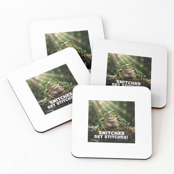Item preview, Anti-ICE Frog Sticker – Snitches Get Stitches Protest Art designed and sold by WhimsyByPaul.redbubble.com.