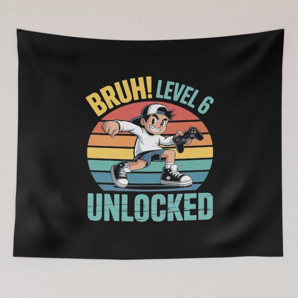 Item preview, Kids 6 Year Old Birthday Dabbing Boy Bruh 6th level unlocked  designed and sold by BeetleMalon.