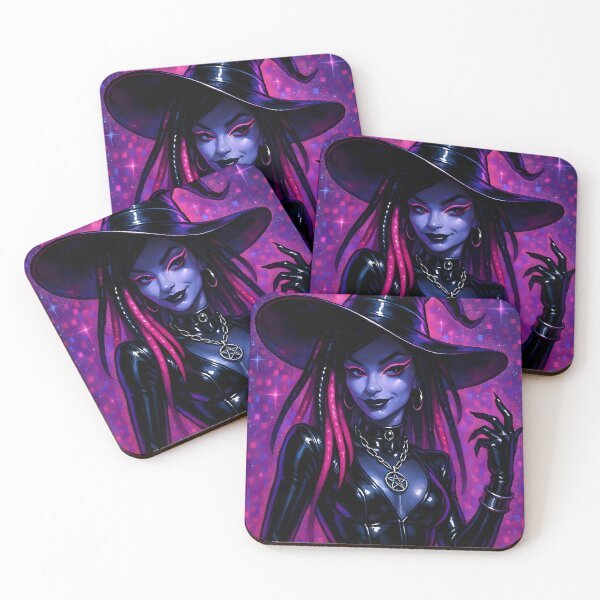 Item preview, Y2K Cyber Goth Witch Halloween Art designed and sold by AI-Only Creations.