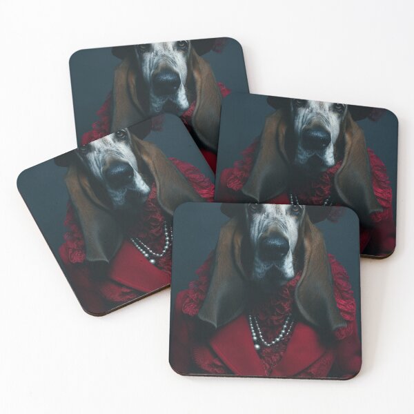 Item preview, Lady Basset Hound - glamorous fashion portrait designed and sold by KsaveraArt.