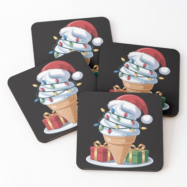 Item preview, Christmas Lights Ice Cream Cone with Santa Hat designed and sold by JosephMelendez6.