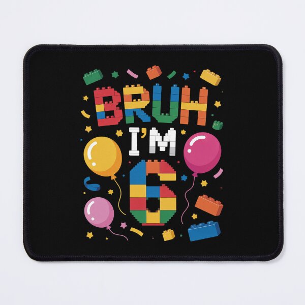 Item preview, Kids 6 Year Old Building Blocks Bruh 6th Birthday Boy  designed and sold by BeetleMalon.
