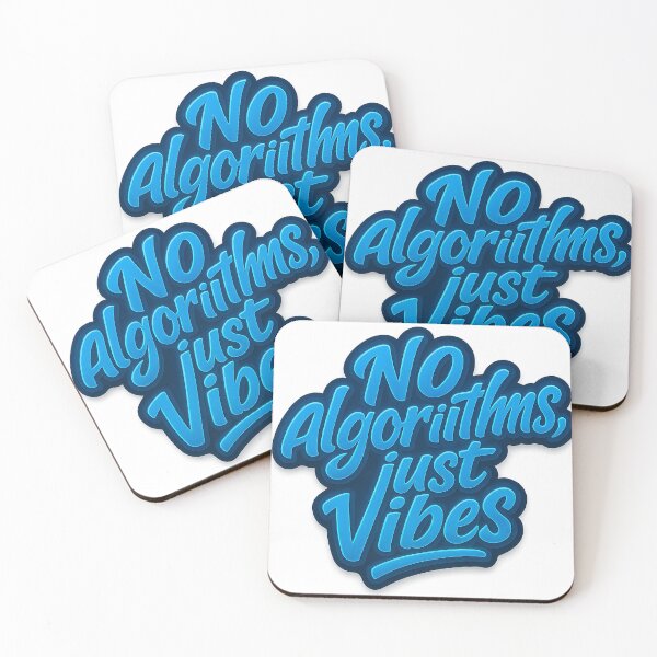 Item preview, No Algorithms Just Vibes – Electric Blue Neon Lettering Quote Design designed and sold by GREEN6437.