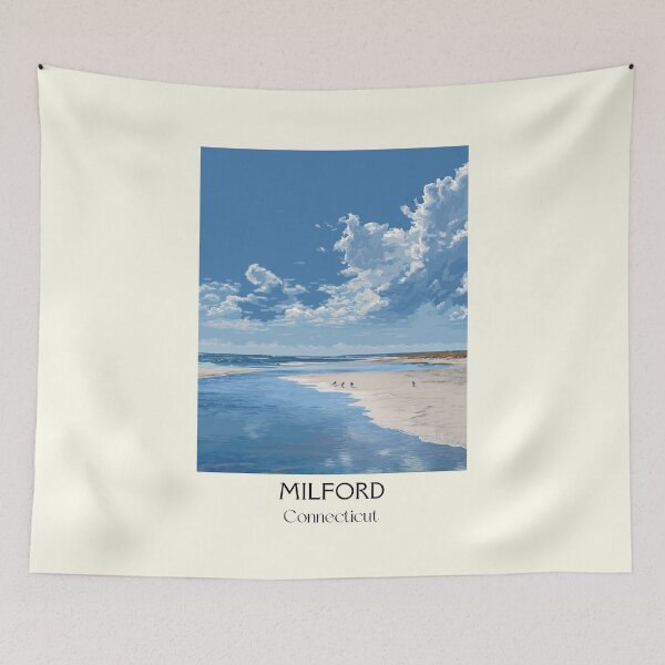 Item preview, Milford Connecticut Coastal Beach Art Print designed and sold by TuncGK.