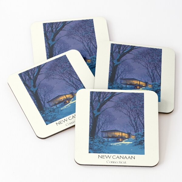 Item preview, New Canaan Connecticut Snowy Cabin Art Print designed and sold by TuncGK.
