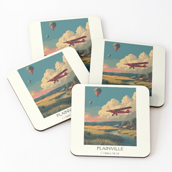 Item preview, Plainville Connecticut Vintage Aviation Art Print designed and sold by TuncGK.