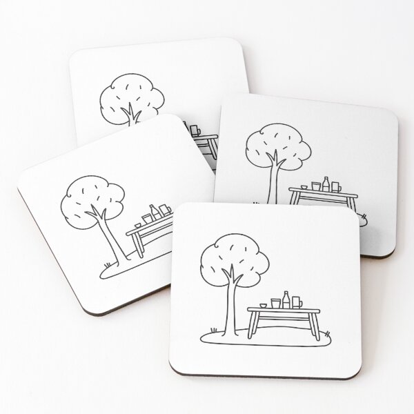 Item preview, A table placed under a tree in a backyard picnic designed and sold by rasagamastore.