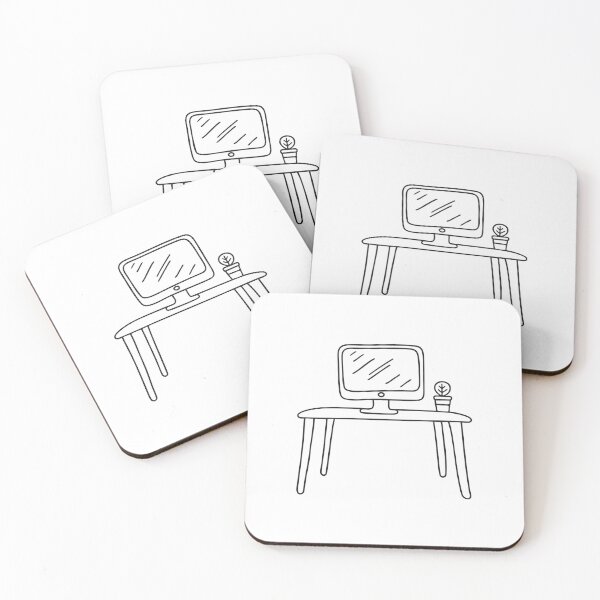 Item preview, A table supporting a desktop computer in a home office designed and sold by rasagamastore.