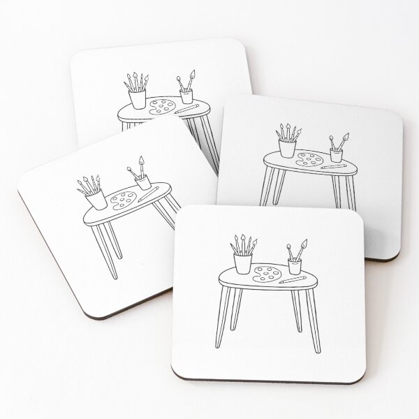 Item preview, A table with painting tools in an art corner designed and sold by rasagamastore.
