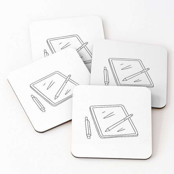Item preview, A tablet lying beside a stylus on a desk designed and sold by rasagamastore.