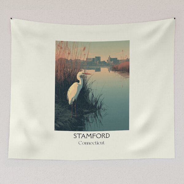 Item preview, Stamford Connecticut Harbor Twilight Art Print designed and sold by TuncGK.