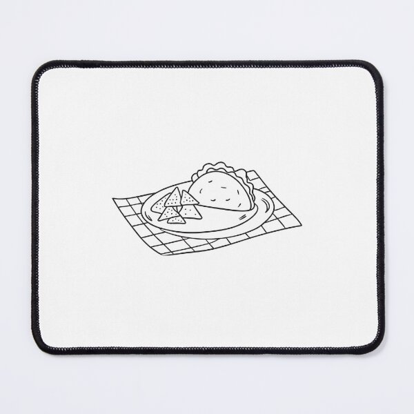 Item preview, A taco served beside tortilla chips in plate on a picnic mat designed and sold by rasagamastore.
