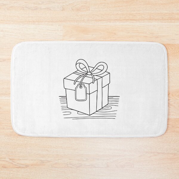Item preview, A tag tied to a gift box on a wooden table designed and sold by rasagamastore.