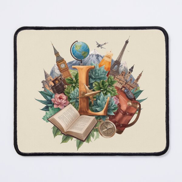 Item preview, Adventure Awaits – Vintage Travel Letter L Monogram | Wanderlust Globe & Airplane Design for Explorers and Dreamers designed and sold by AmenAlways.