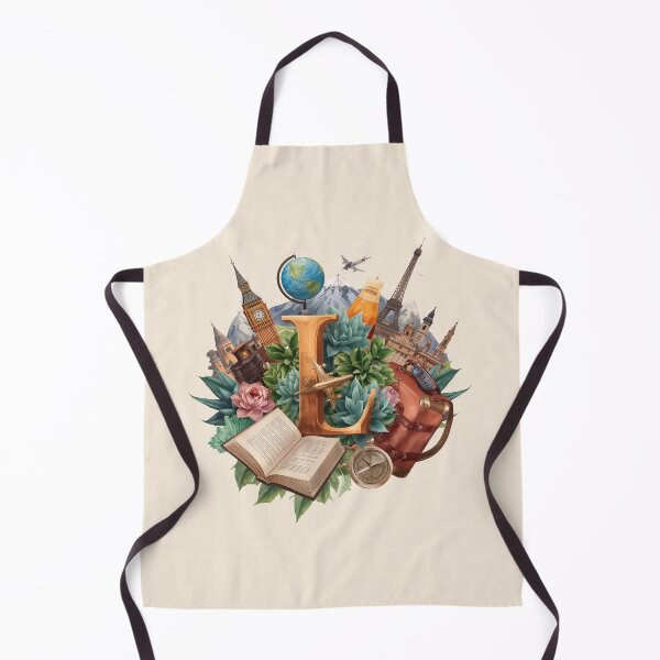 Item preview, Adventure Awaits – Vintage Travel Letter L Monogram | Wanderlust Globe & Airplane Design for Explorers and Dreamers designed and sold by AmenAlways.
