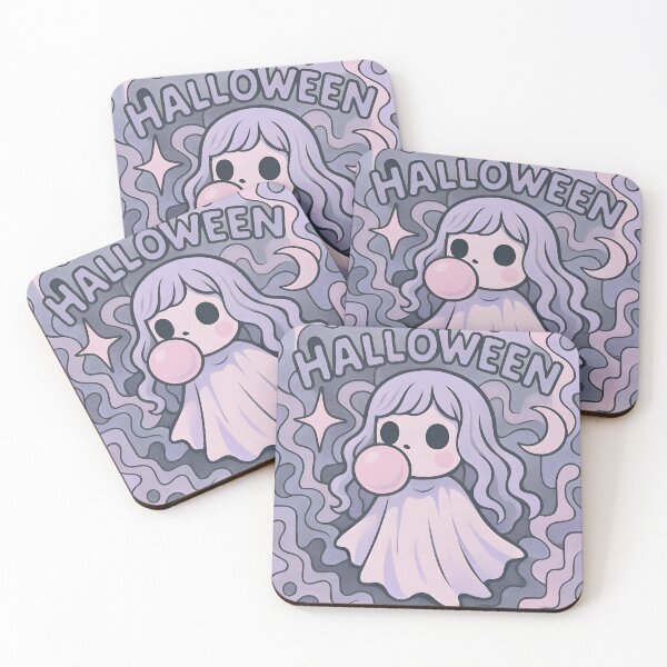 Item preview, Bubblegum Ghost Pastel Kawaii Halloween Art designed and sold by AI-Only Creations.