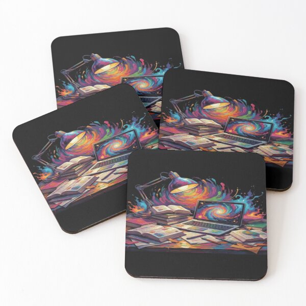 Item preview, Colorful Study Universe – Vibrant Desk, Books & Laptop Digital Art" designed and sold by FunkyPatakha.