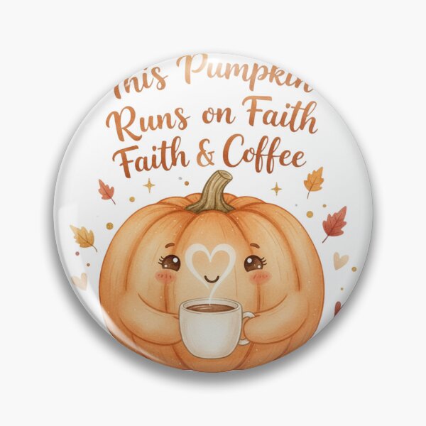 Item preview, This Pumpkin Runs on Faith & Coffee | Cute Christian Fall Design designed and sold by Bohospiritart.
