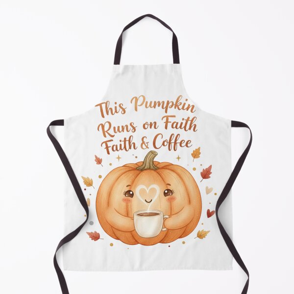 Item preview, This Pumpkin Runs on Faith & Coffee | Cute Christian Fall Design designed and sold by Bohospiritart.