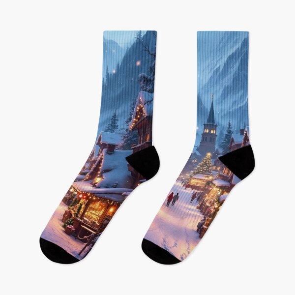 Artikelvorschau, Wunderschöner Weihnachtsmarkt in einem Bergdorf entworfen und verkauft von MarionsArt.