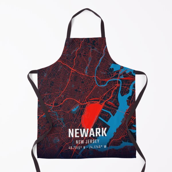 Item preview, Newark Red & Blue Minimalist Map designed and sold by HomeLivingCo.