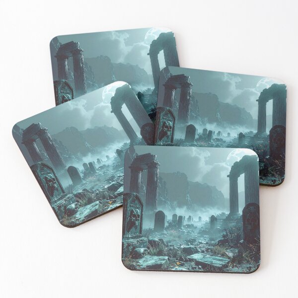 Item preview, Moonlight over forgotten graves on Halloween designed and sold by Sigtrix.