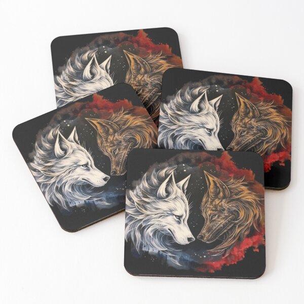 Item preview, Celestial Wolves - Cosmic Duel of Light and Fire designed and sold by Daagath.
