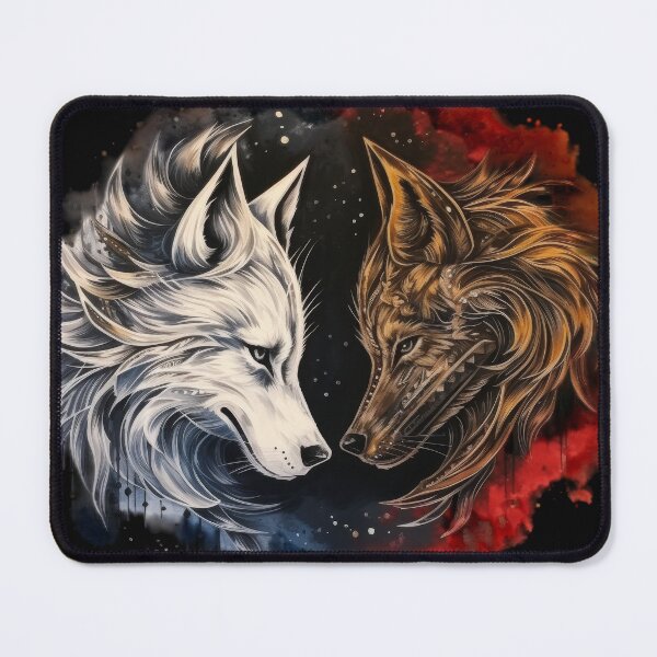 Item preview, Celestial Wolves - Cosmic Duel of Light and Fire designed and sold by Daagath.