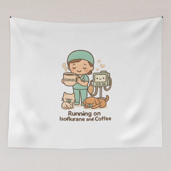 Item preview, Running on Isoflurane and Coffee – Funny Veterinary Anesthesia Design designed and sold by Bettybee00.