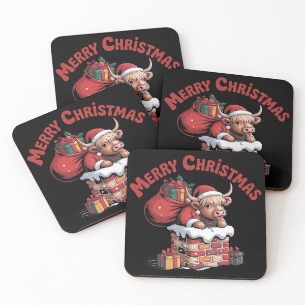 Item preview, Highland Cow Merry Christmas designed and sold by ALL ART .