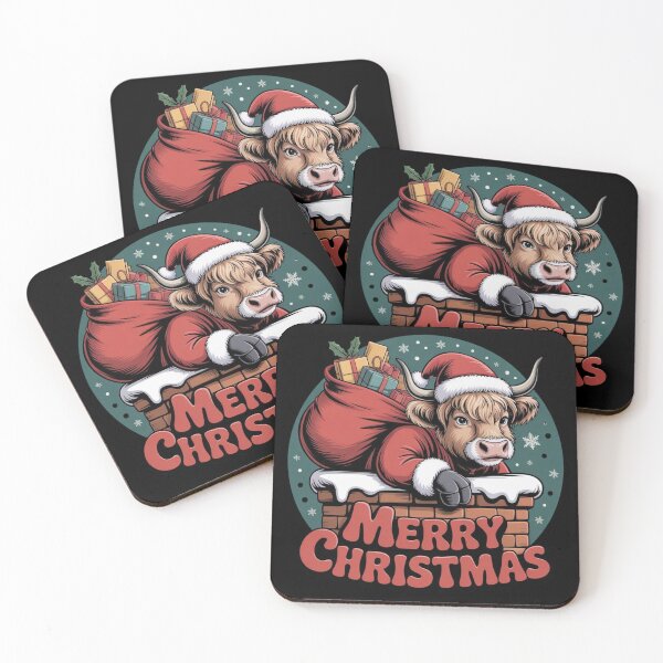 Item preview, Highland Cow Merry Christmas designed and sold by ALL ART .