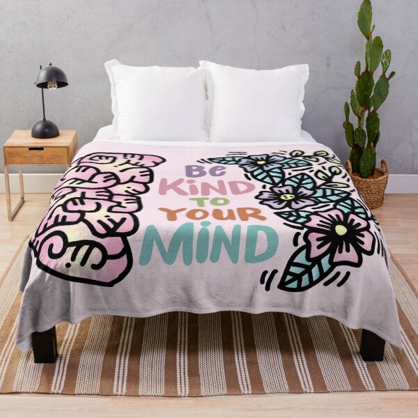 Item preview, Be Kind to Your Mind – Positive Mental Health Floral Brain Design designed and sold by chillaxcats.