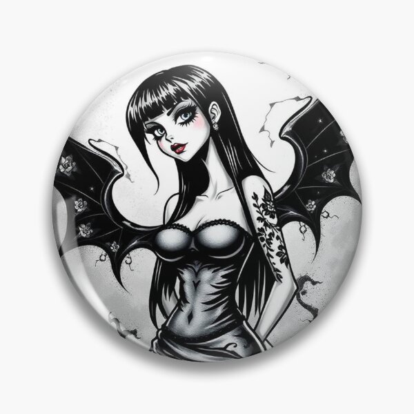 Item preview, Tattooed Goth Girl beautiful pinup poster art designed and sold by Vintage Designs +.