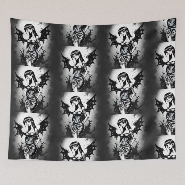 Item preview, Tattooed Goth Girl beautiful pinup poster art designed and sold by Vintage Designs +.