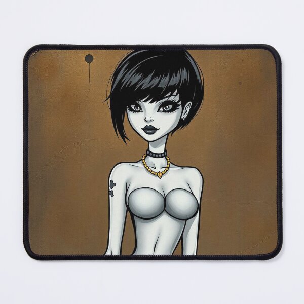 Item preview, Tattooed Goth Girl beautiful pinup poster art designed and sold by Vintage Designs +.