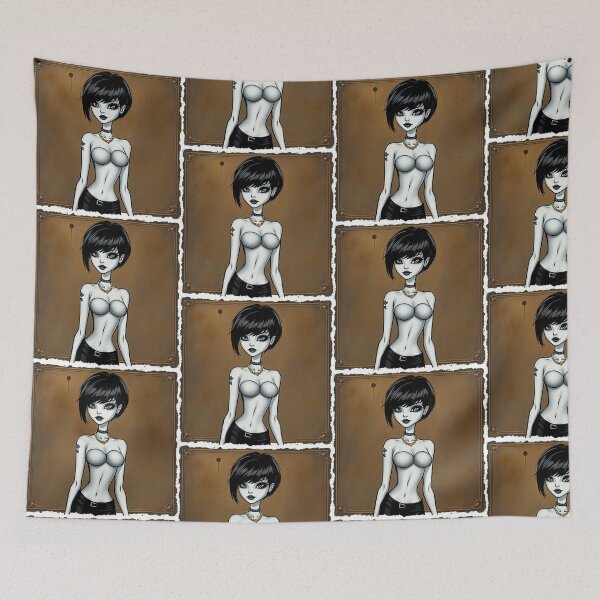 Item preview, Tattooed Goth Girl beautiful pinup poster art designed and sold by Vintage Designs +.