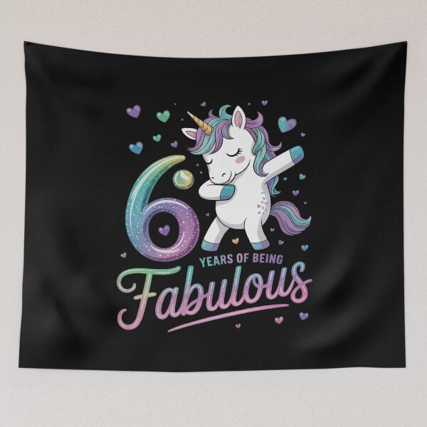 Item preview, 6 Year Old Unicorn Flossing 6th Birthday Girl Party  designed and sold by BeetleMalon.